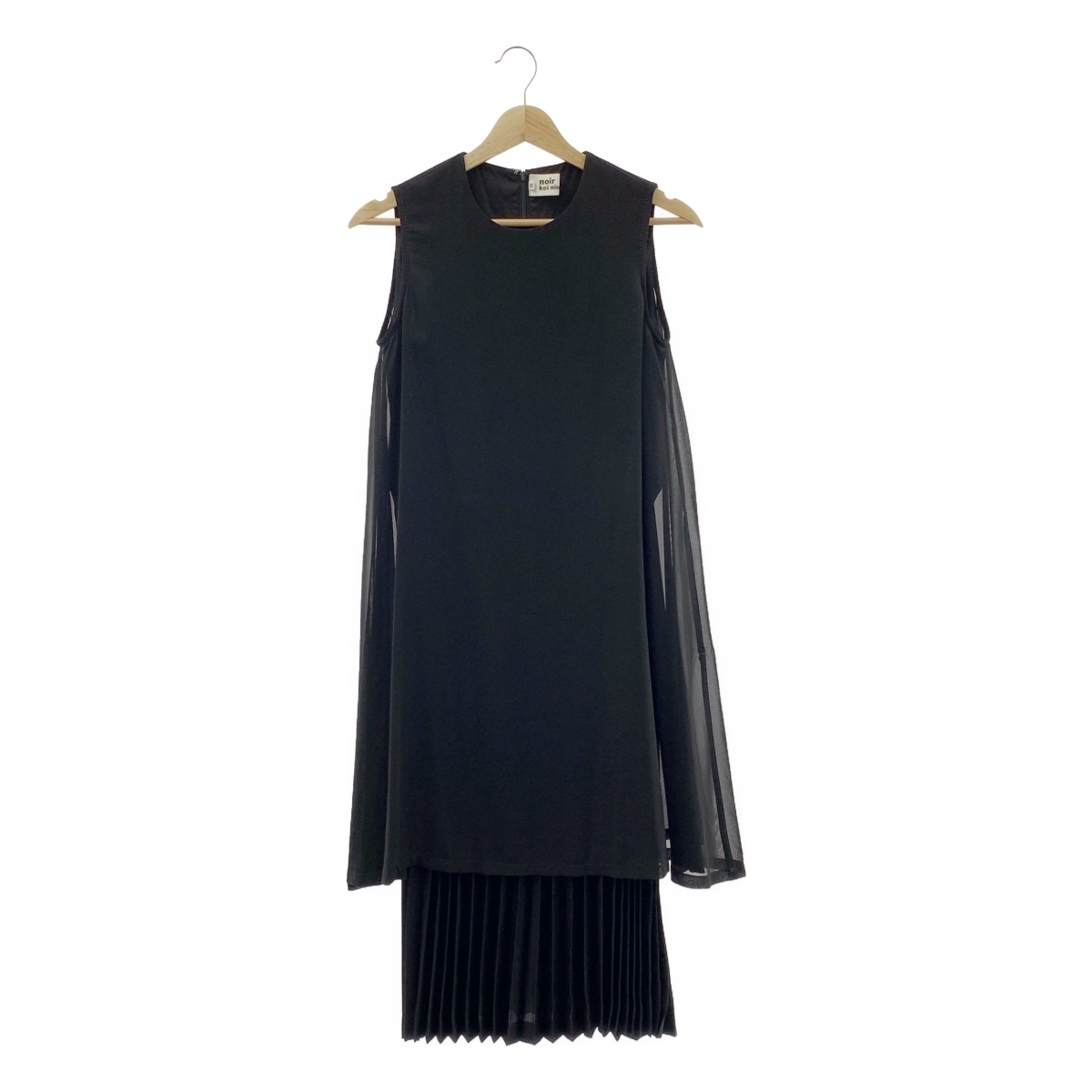 noir kei ninomiya / ノワールケイニノミヤ ポリエステル プリーツ レイヤード バックジップ ワンピース