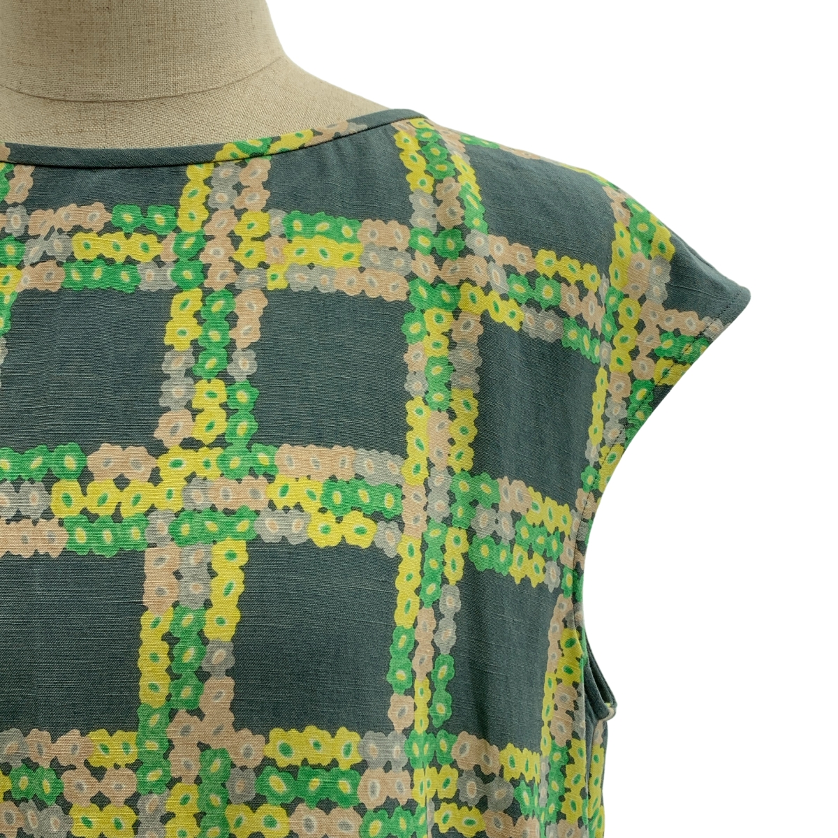 mina perhonen / ミナペルホネン flower gate フラワー ゲート / リネン レーヨン ノースリーブ ワンピース