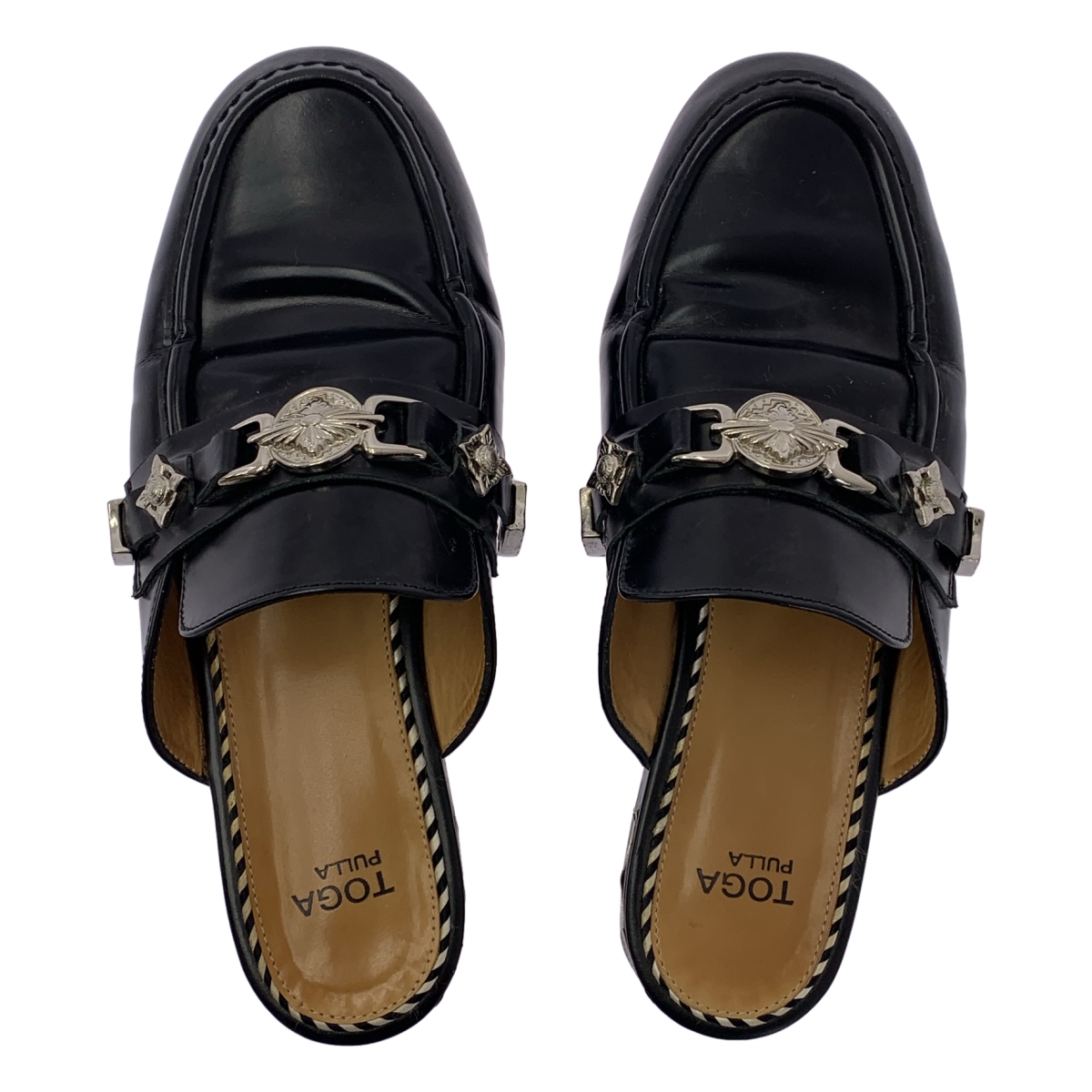 TOGA PULLA / トーガプルラ POLIDO ポリドー レザー フラット サンダル ミュール