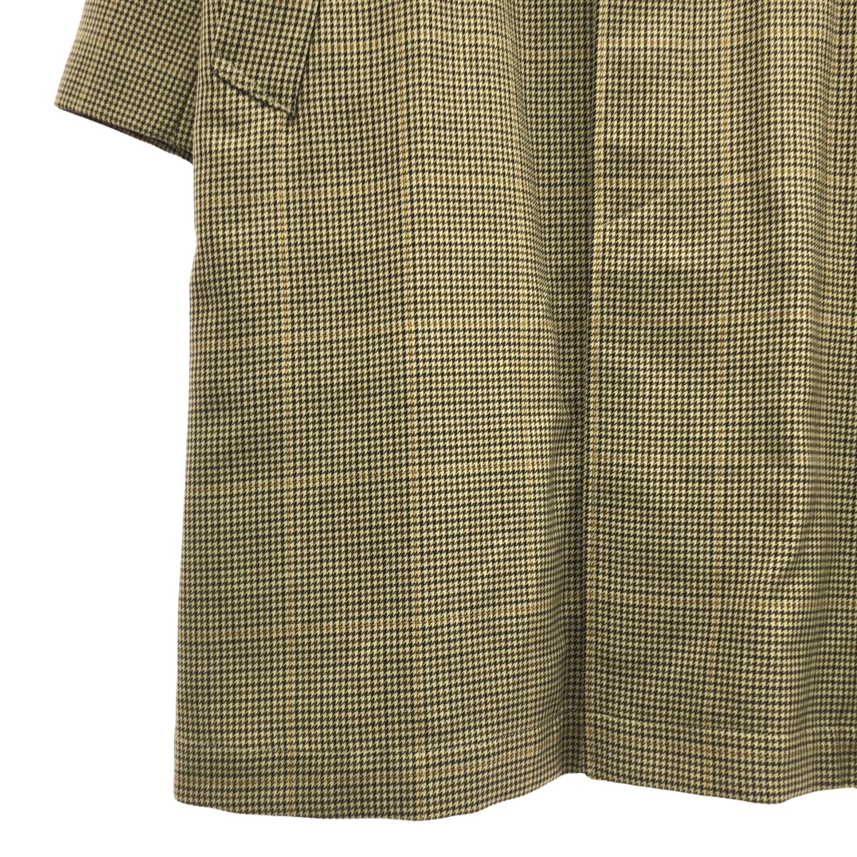 その他 千鳥格子 ウールプラッドステンカラーラグランコート