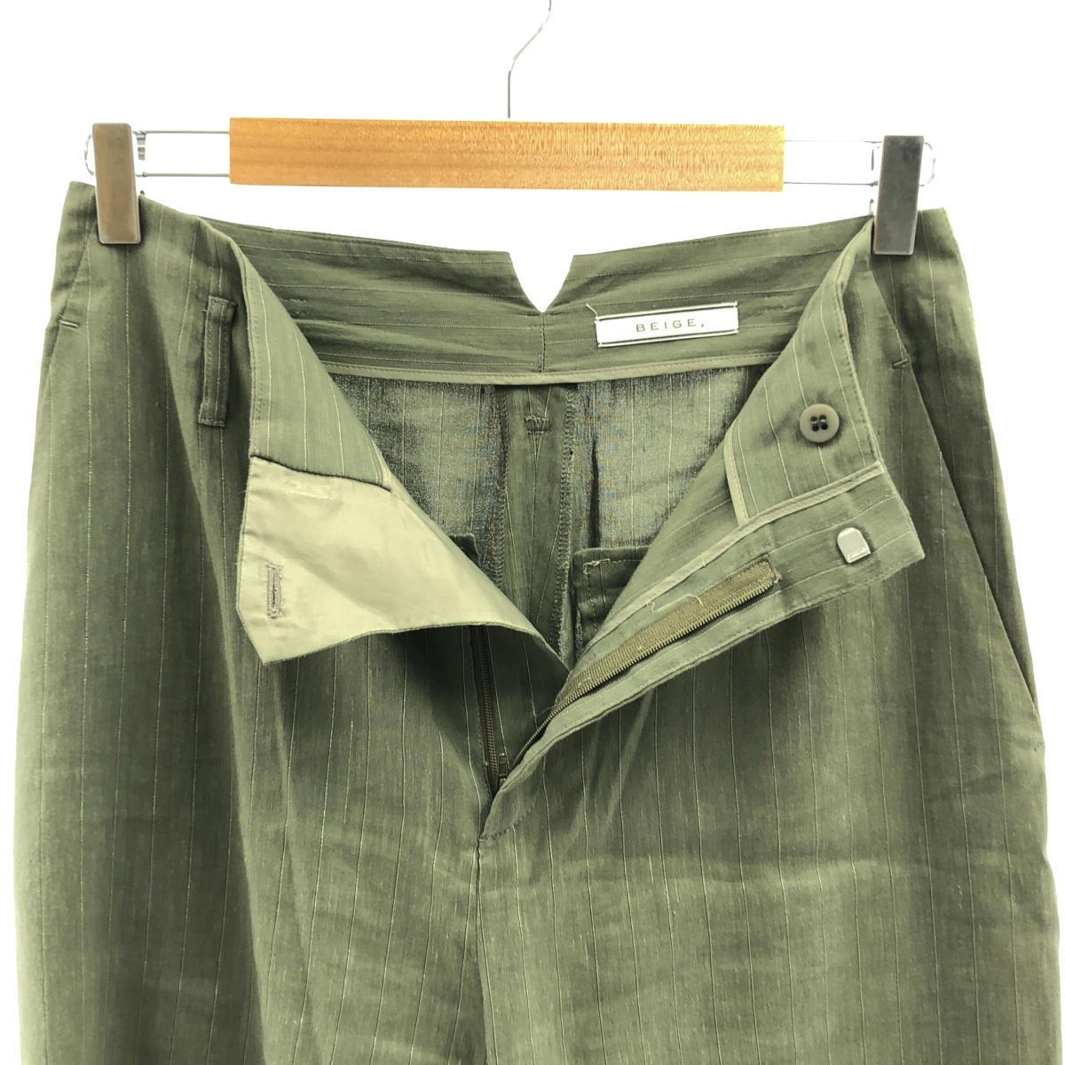 BEIGE， / ベイジ セットアップ リネン ストライプ ジャケット スラックス