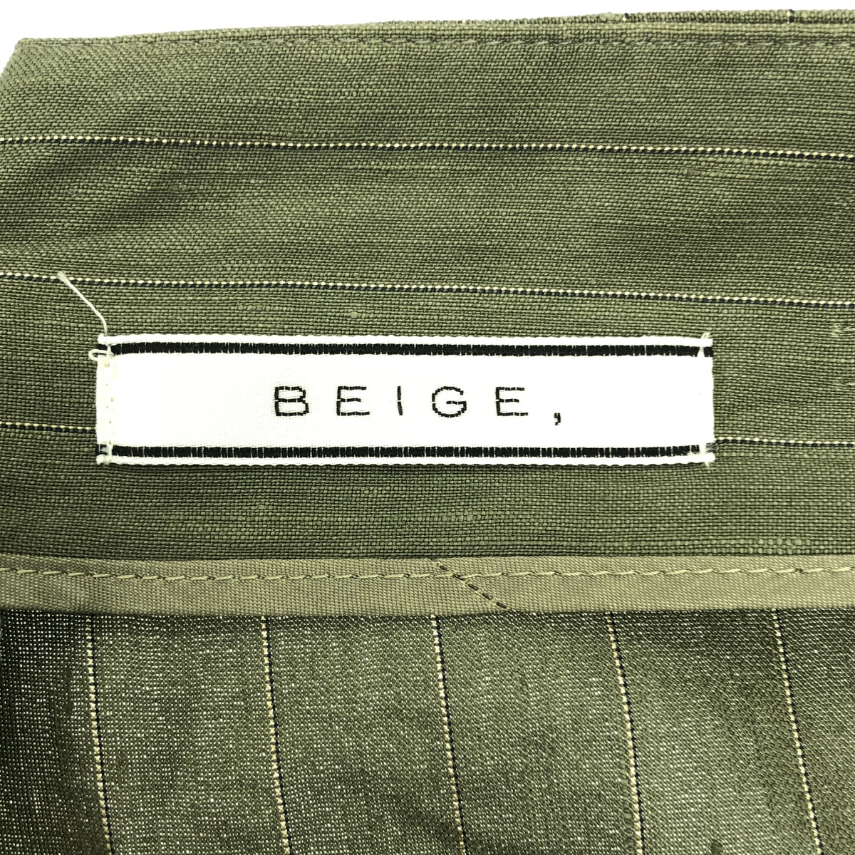 BEIGE， / ベイジ セットアップ リネン ストライプ ジャケット スラックス