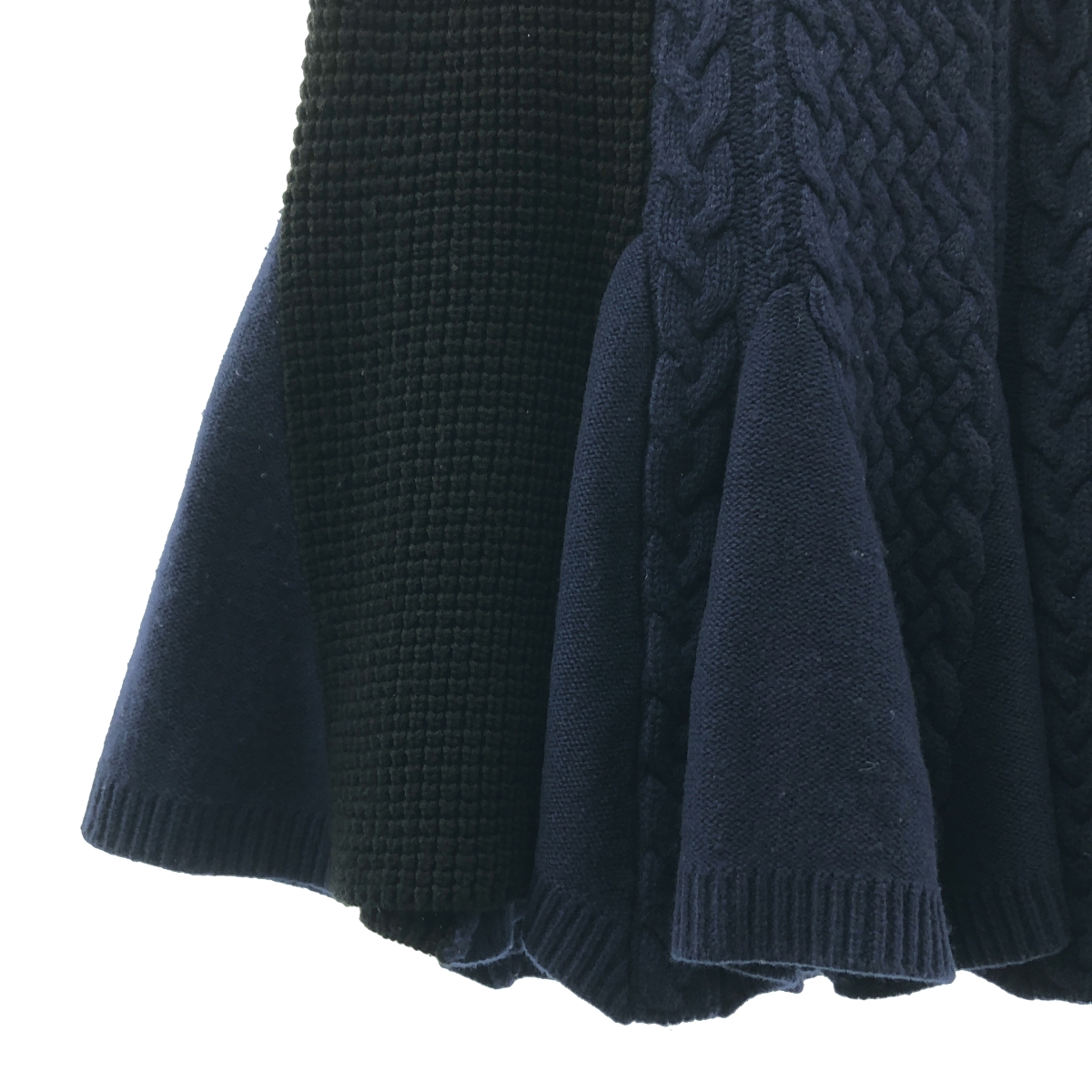 sacai luck / サカイラック 異素材 ケーブルニット フレア スカート