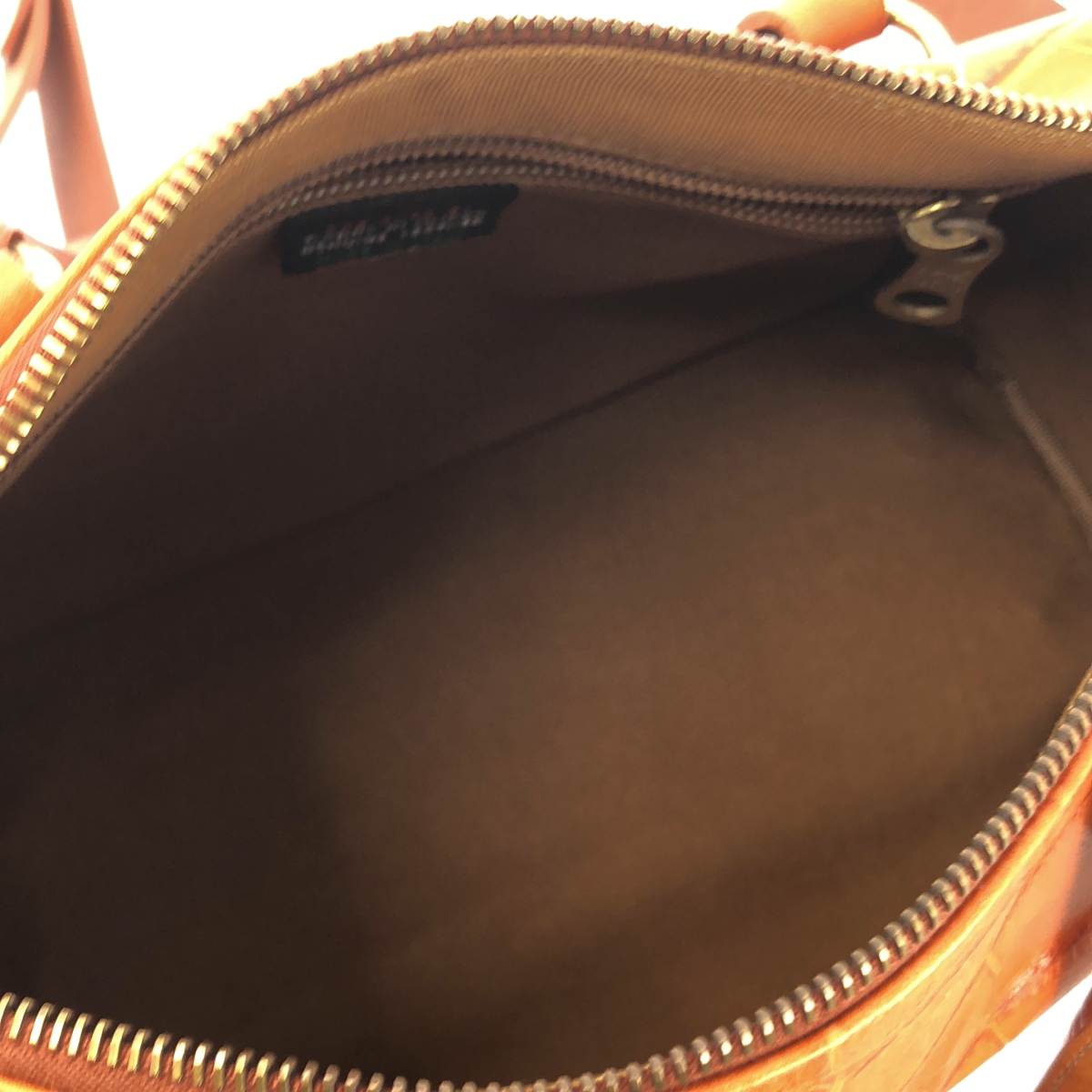 IL BISONTE / イルビゾンテ 2way ショルダー付き クロコ型押し ボストン ハンドバッグ