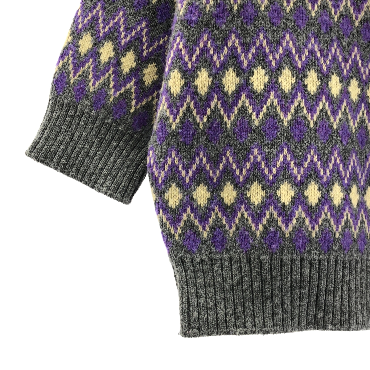 PRADA / プラダ ウール フェアアイル ロゴ モックネック オーバーサイズニット