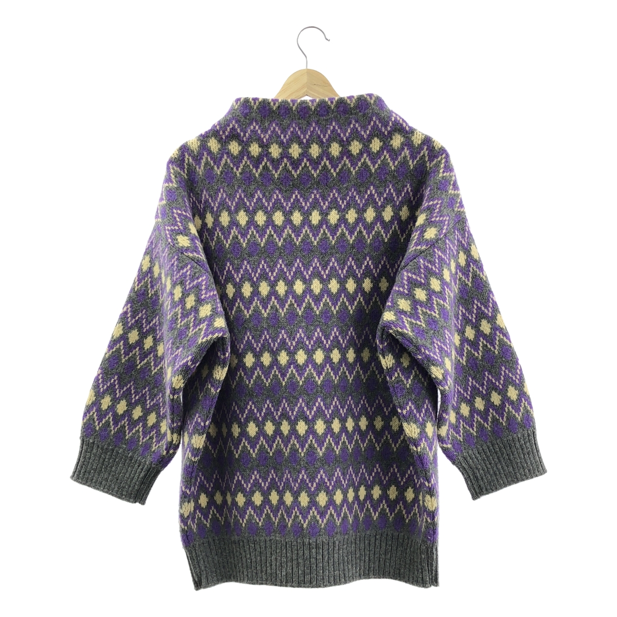 PRADA / プラダ ウール フェアアイル ロゴ モックネック オーバーサイズニット