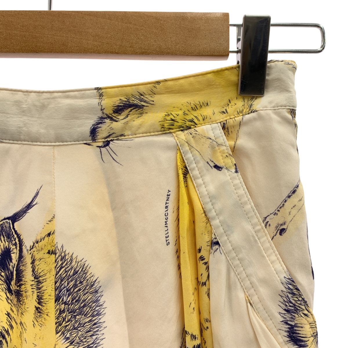 STELLA McCARTNEY / ステラマッカートニー silk 100% / シルク 総柄 アニマル サイドジップ スラックス パンツ