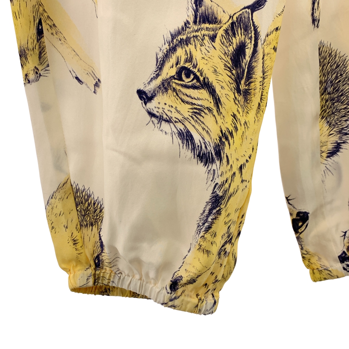 STELLA McCARTNEY / ステラマッカートニー silk 100% / シルク 総柄 アニマル サイドジップ スラックス パンツ