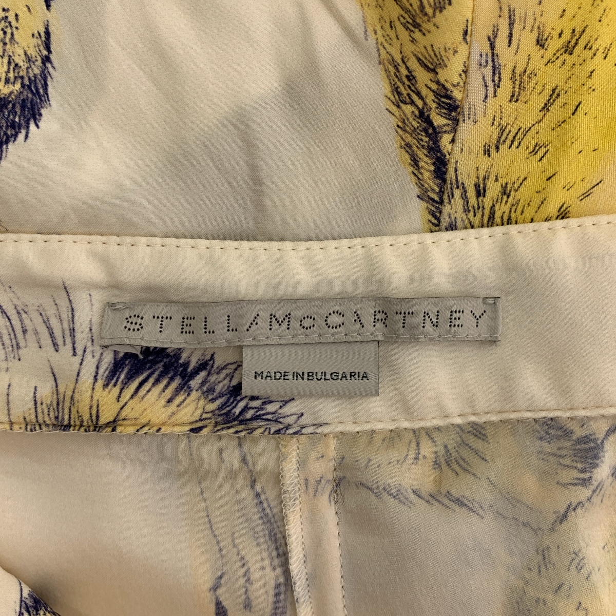 STELLA McCARTNEY / ステラマッカートニー silk 100% / シルク 総柄 アニマル サイドジップ スラックス パンツ
