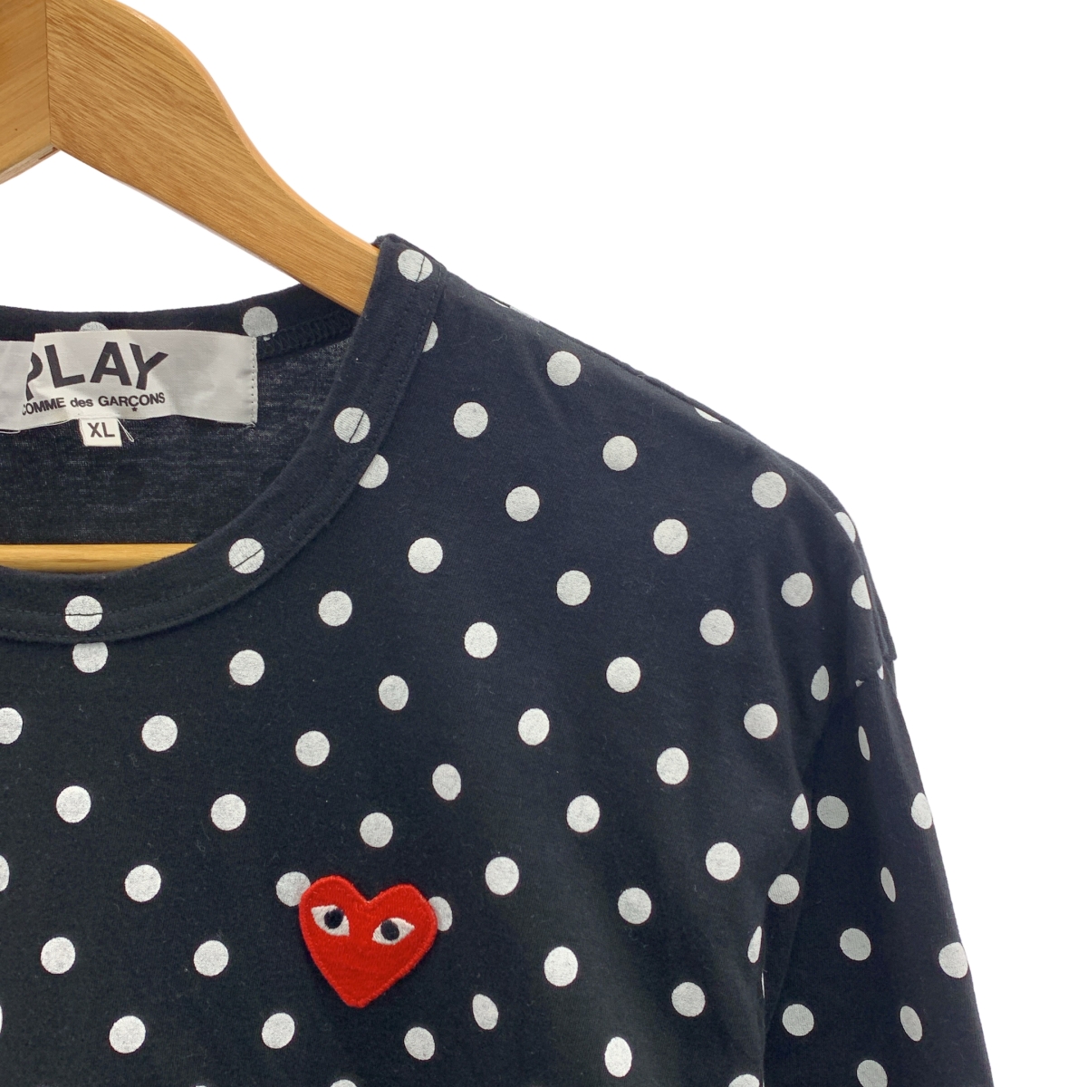 PLAY COMME des GARCONS / プレイコムデギャルソン ドット ハートワッペン クルーネック オーバー カットソー