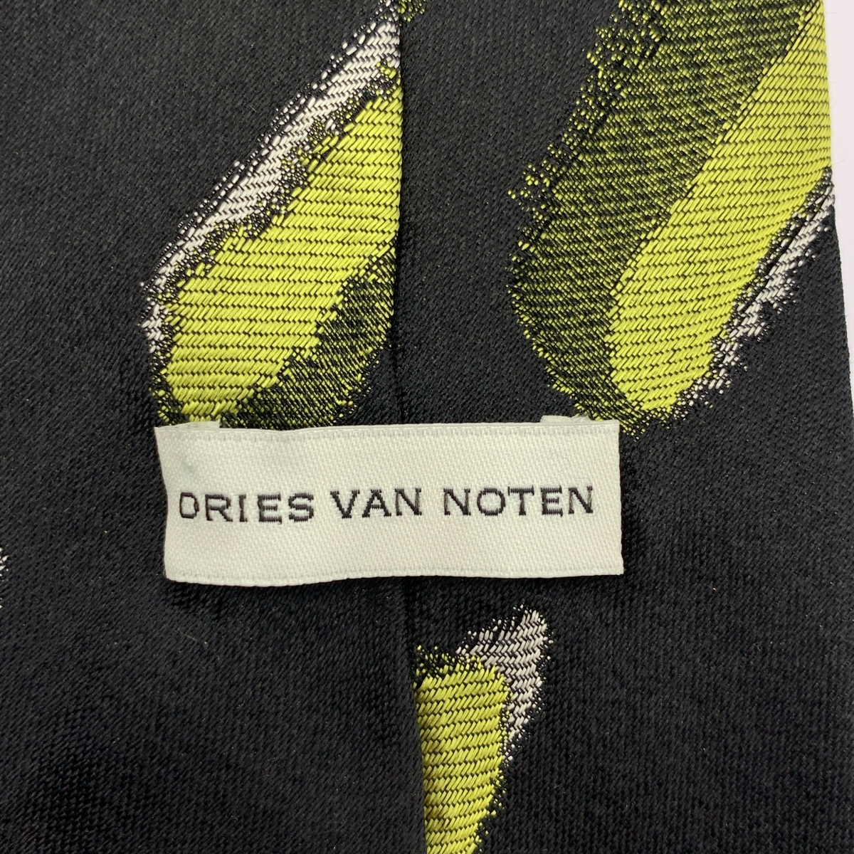 DRIES VAN NOTEN / ドリスヴァンノッテン TIE 102 Q.2900 M.W.TIE シルク 総柄 ストライプ切替 ネクタイ