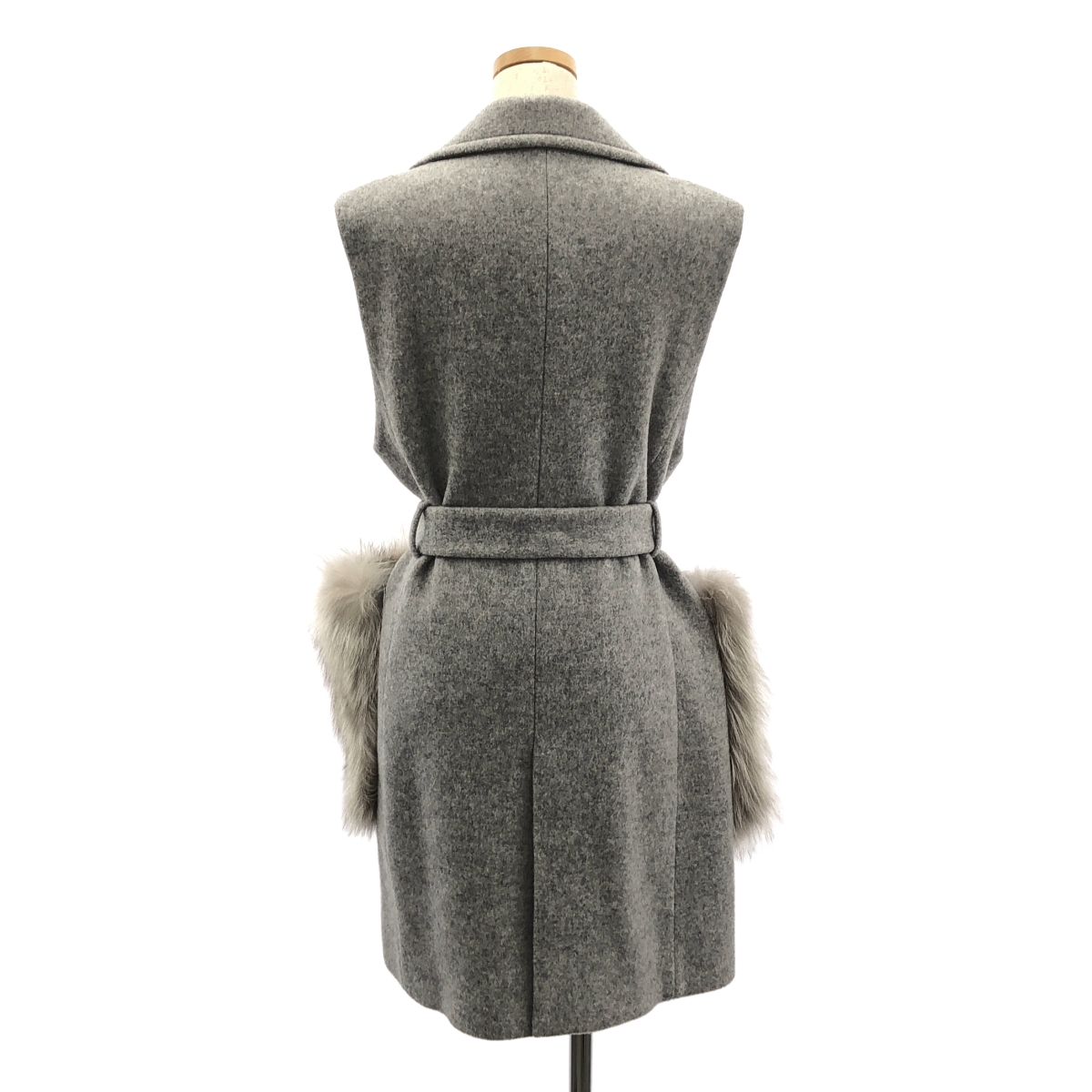 UNITED ARROWS / ユナイテッドアローズ ウール フォックスファーポケット ノースリーブコート