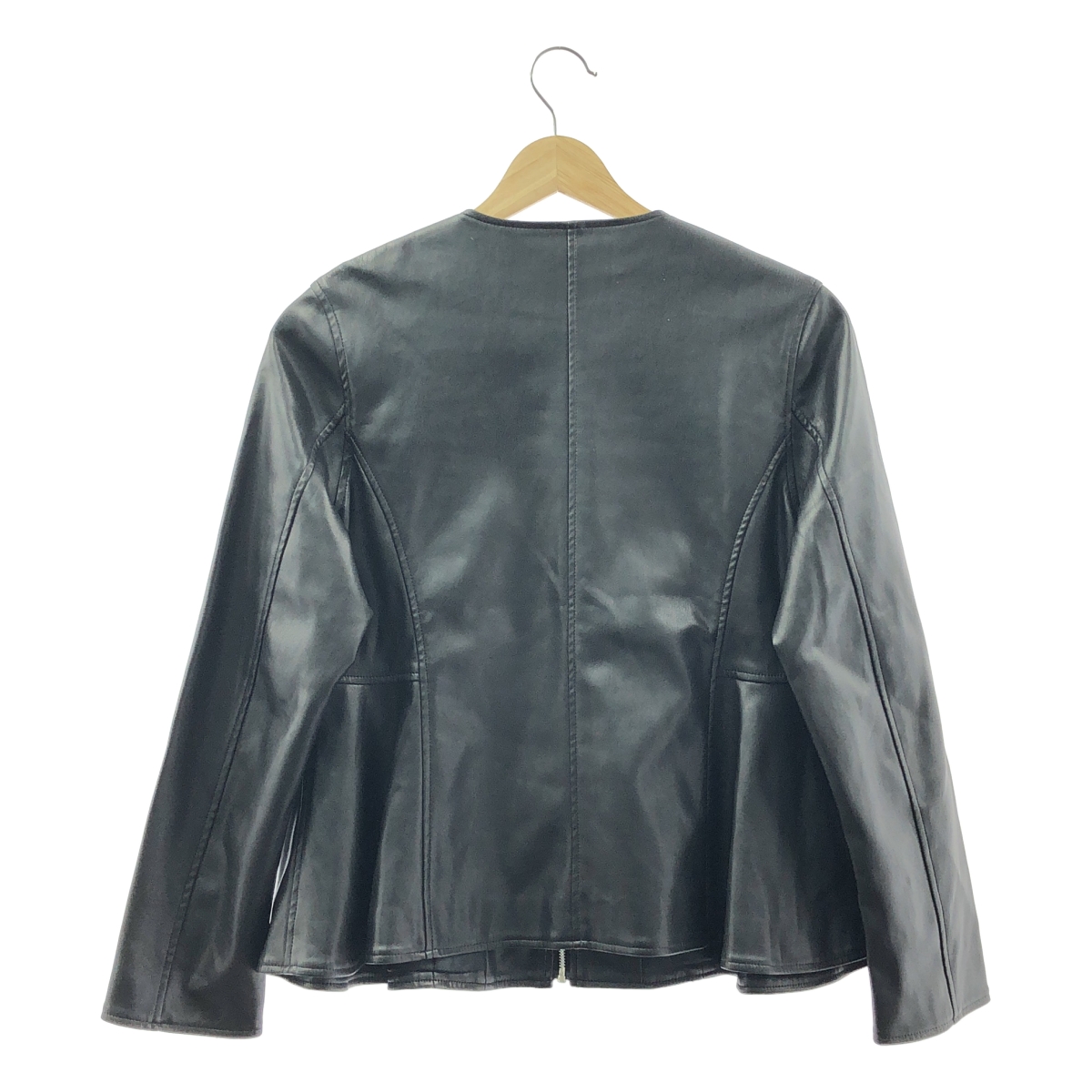 JENNE / ジェンヌ エコレザーペプラムジャケット / 総裏地