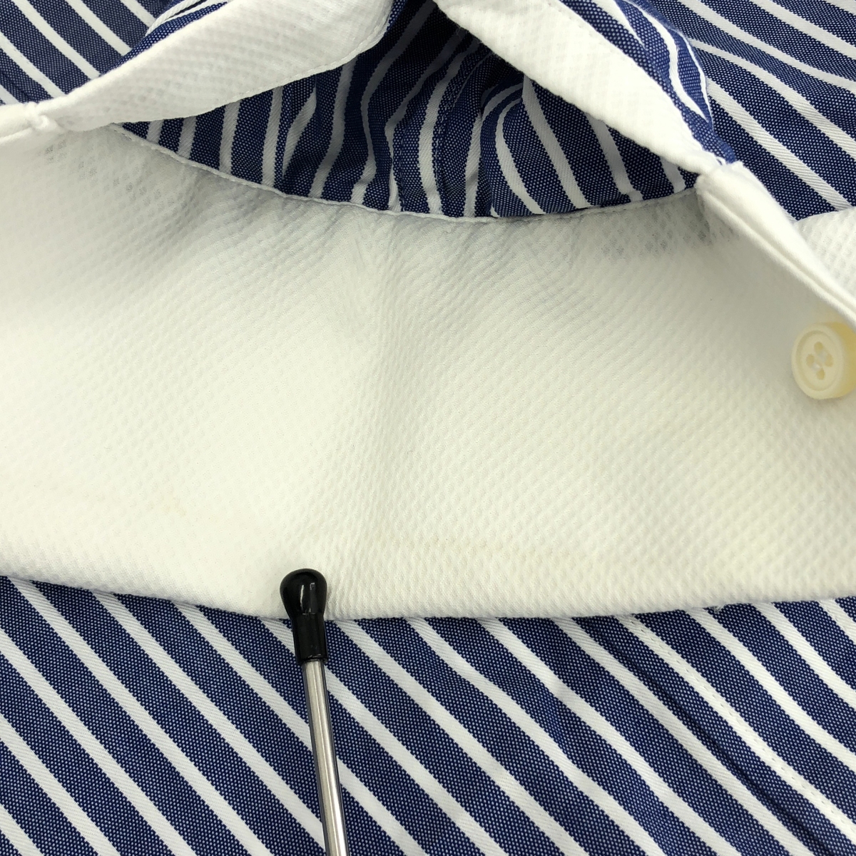 sacai / サカイ ストライプ プリーツ サイドジップ シャツワンピース