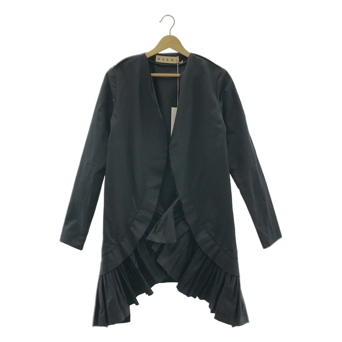 MARNI / マルニ 変形 フリル ギャザー ノーカラー ボタンレス ジャケット