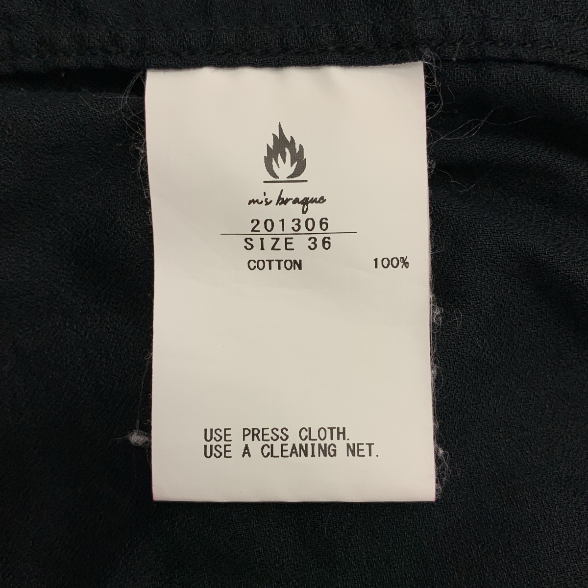 m's braque / エムズブラック コットン バンドカラー シャツ