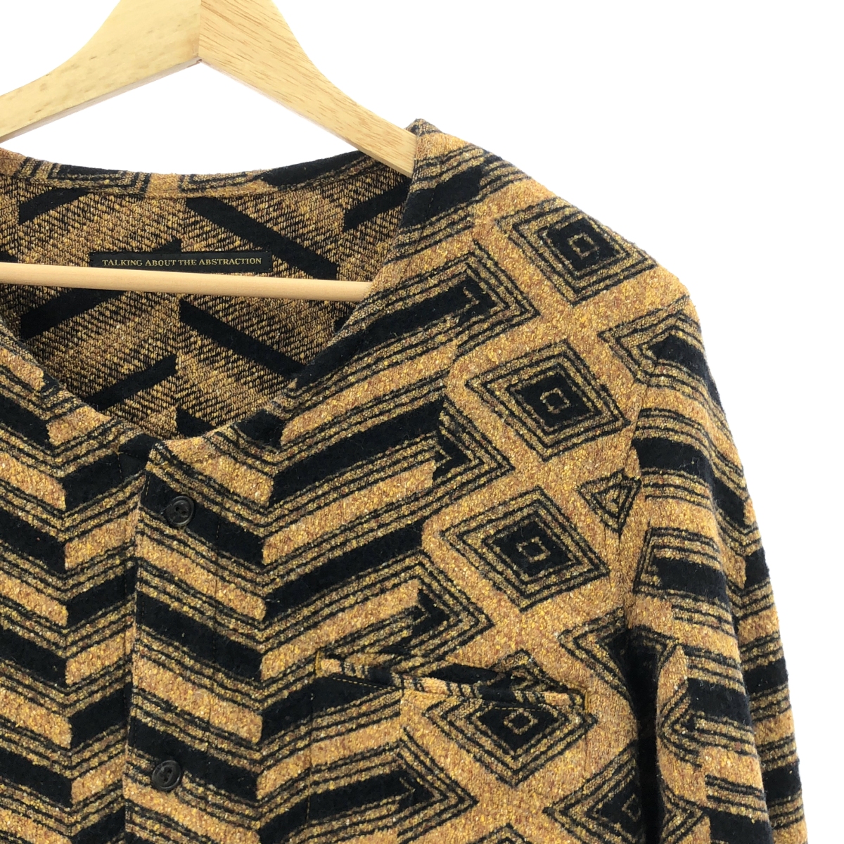 TALKING ABOUT THE ABSTRACTION / トーキングアバウトジアブストラククション シルク コットン 総柄 ノーカラー オーバー ジャケット