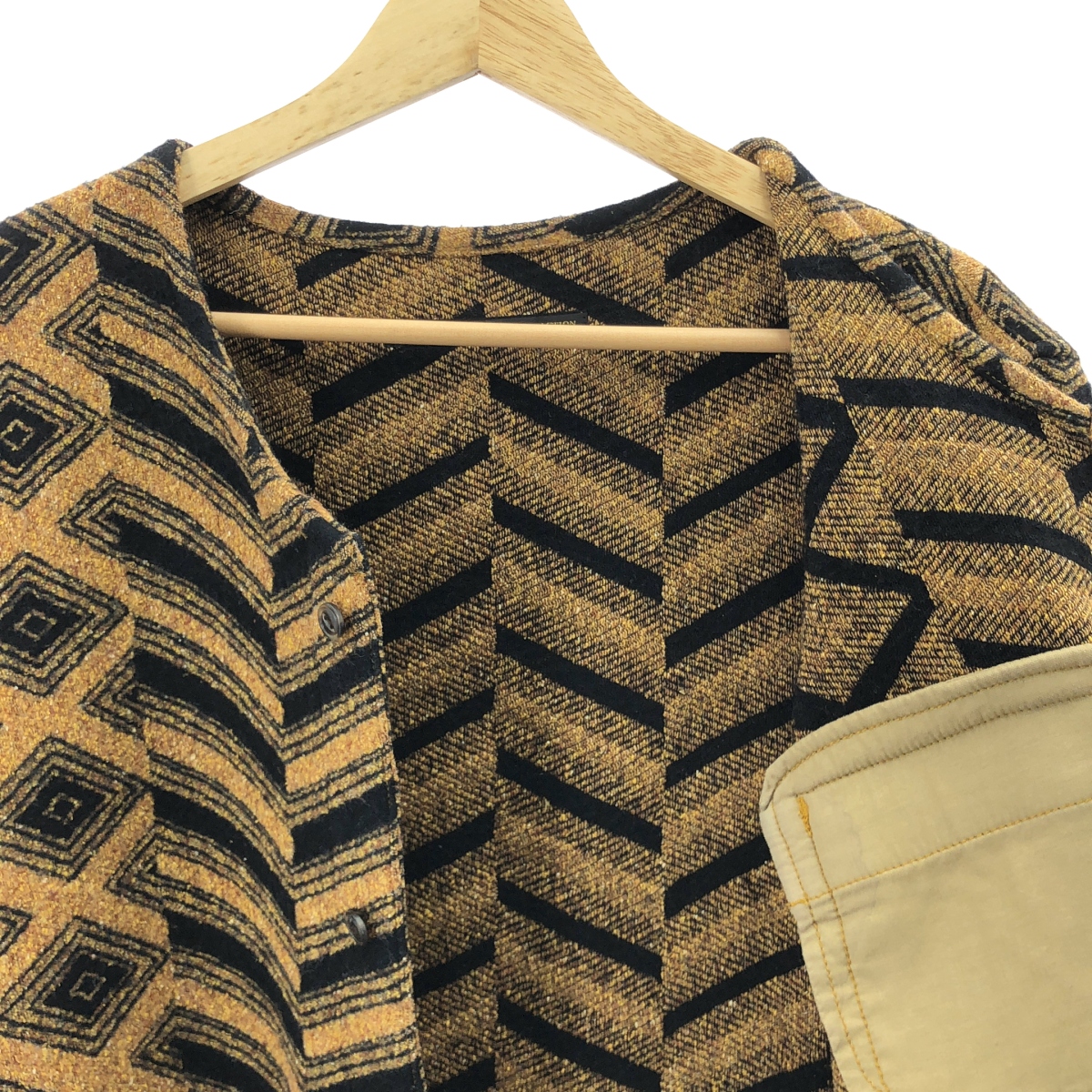 TALKING ABOUT THE ABSTRACTION / トーキングアバウトジアブストラククション シルク コットン 総柄 ノーカラー オーバー ジャケット