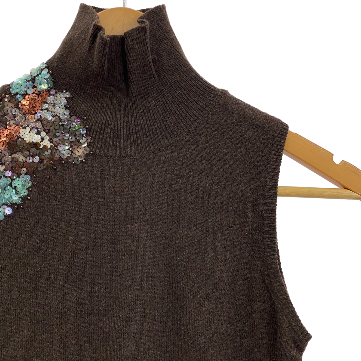 ANNA MOLINARI / アンナモリナーリ アンサンブル 2セット ウール ビジュー 装飾 ニット カーディガン / ハイネック ニット セーター
