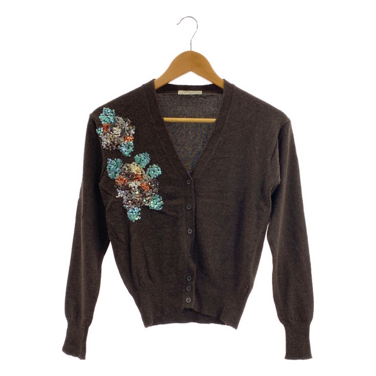 ANNA MOLINARI / アンナモリナーリ アンサンブル 2セット ウール ビジュー 装飾 ニット カーディガン / ハイネック ニット セーター
