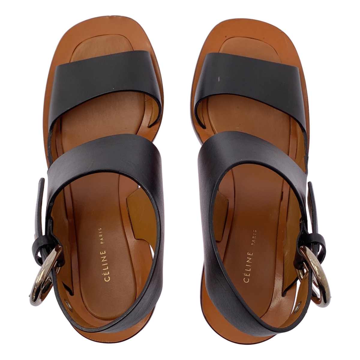 CELINE / セリーヌ BAMBAM / フィービー期 レザー ストラップ メタルヒール サンダル