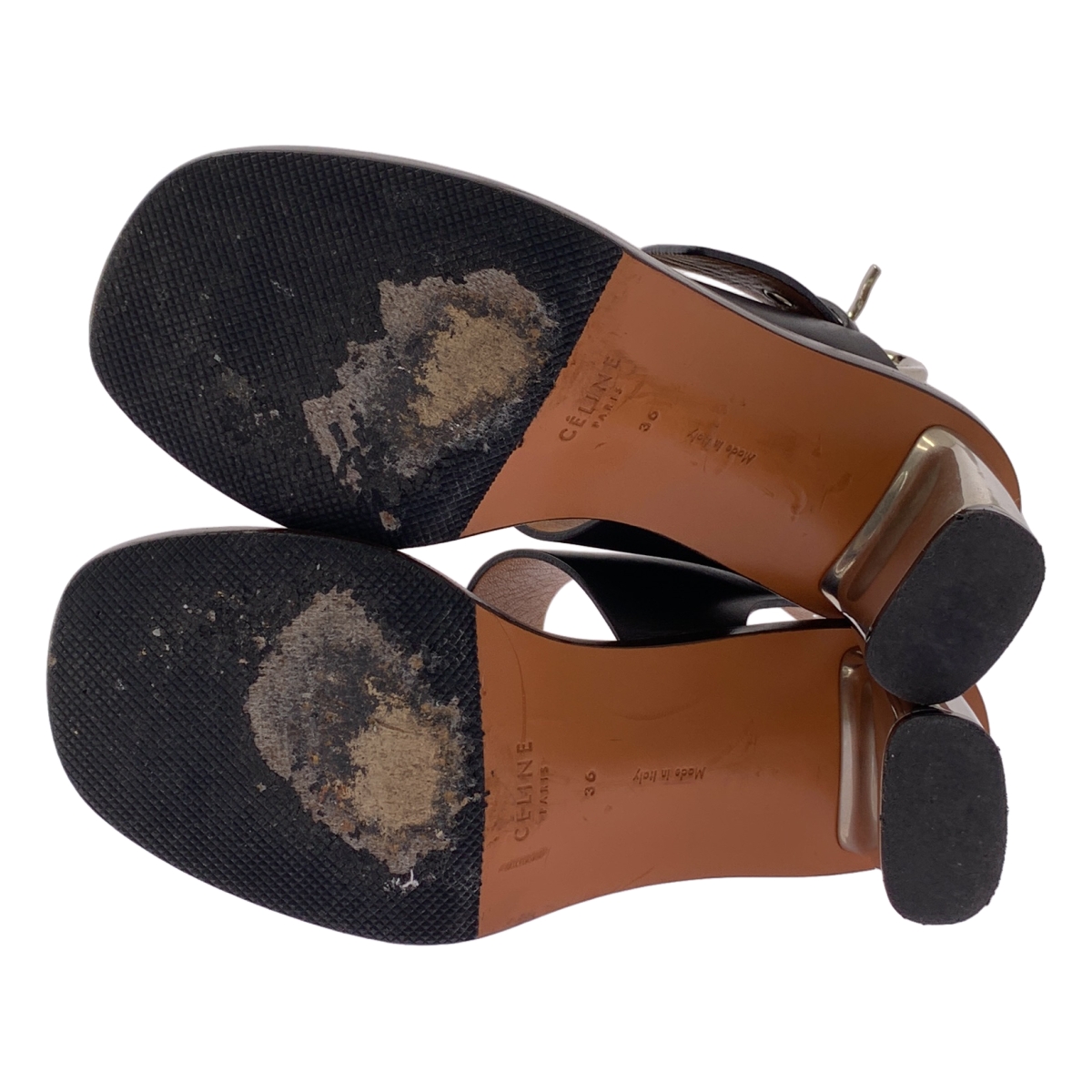 CELINE / セリーヌ BAMBAM / フィービー期 レザー ストラップ メタルヒール サンダル