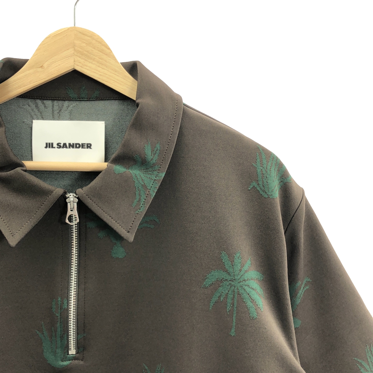 JIL SANDER / ジルサンダー パームツリープリント ハーフジップ ポロシャツ