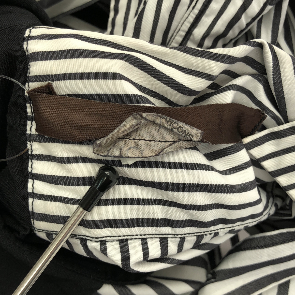 COMME des GARCONS / コムデギャルソン コットン ポリエステル 異素材 切替 ドッキング レイヤード ロングシャツ ブラウス