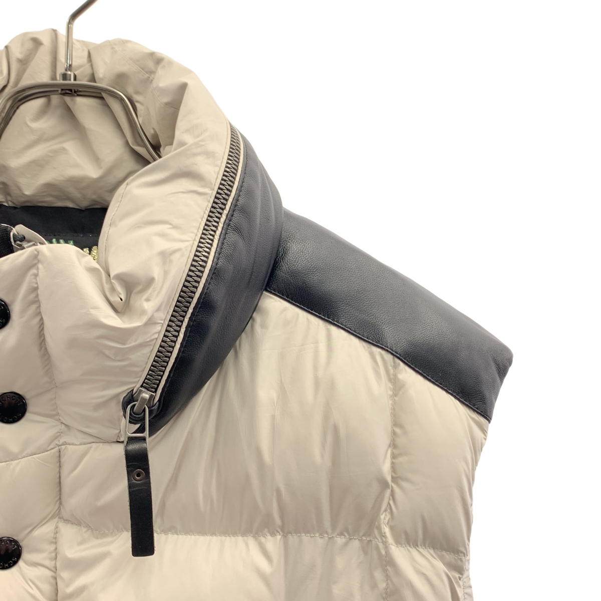 SCHOTT / ショット LAMB LEATHER COMBI DOWN VEST ラムレザー コンビ ダウンベスト