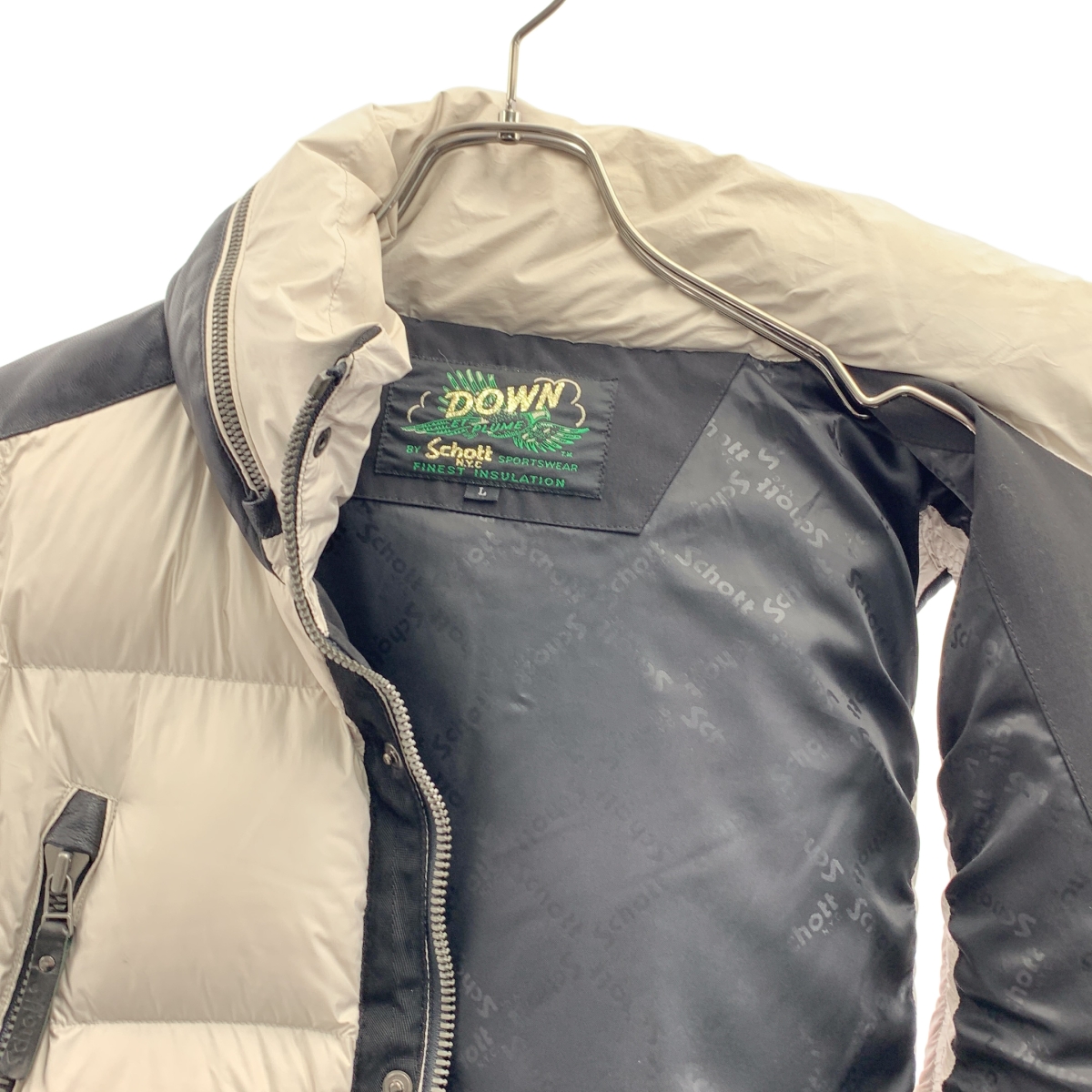 SCHOTT / ショット LAMB LEATHER COMBI DOWN VEST ラムレザー コンビ ダウンベスト