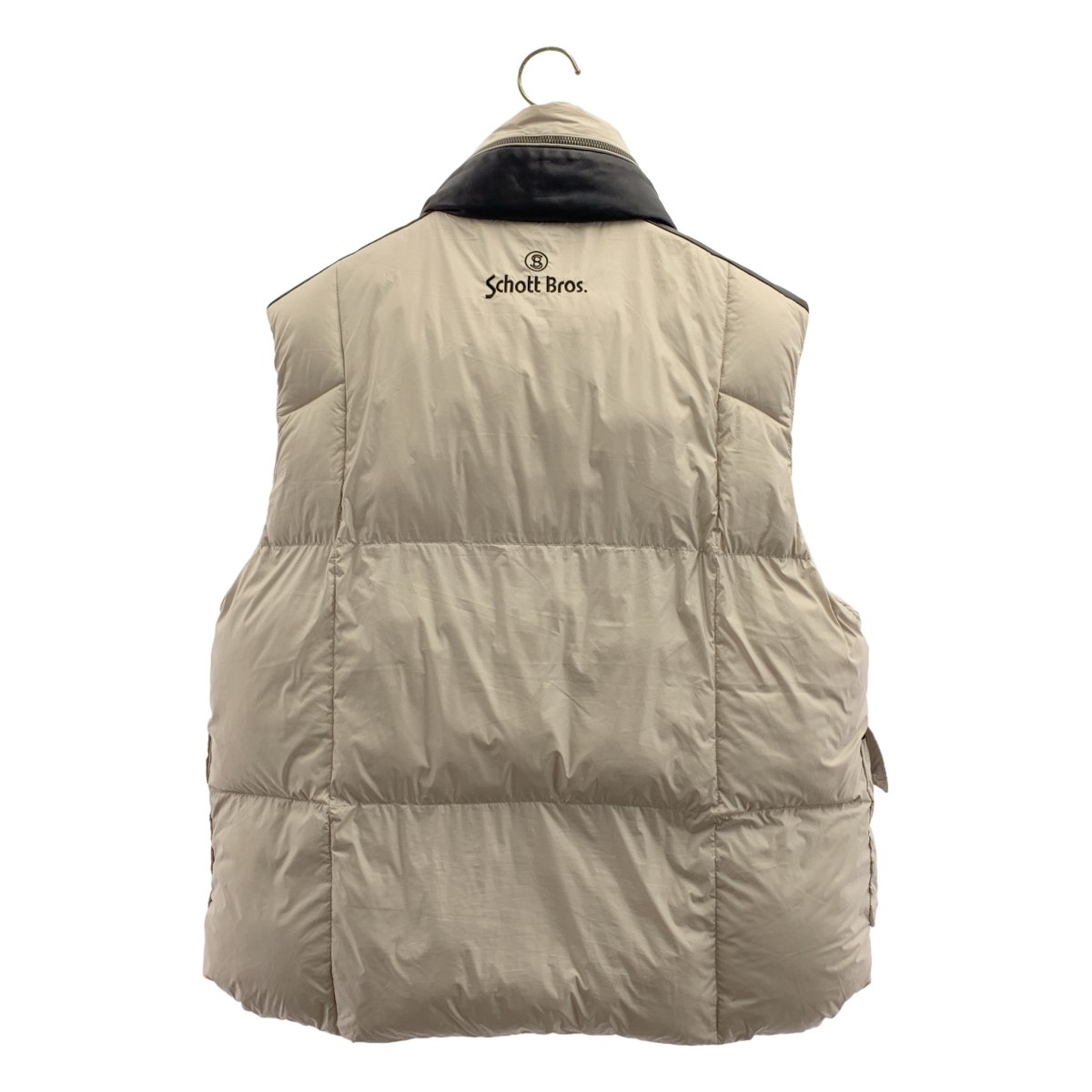SCHOTT / ショット LAMB LEATHER COMBI DOWN VEST ラムレザー コンビ ダウンベスト