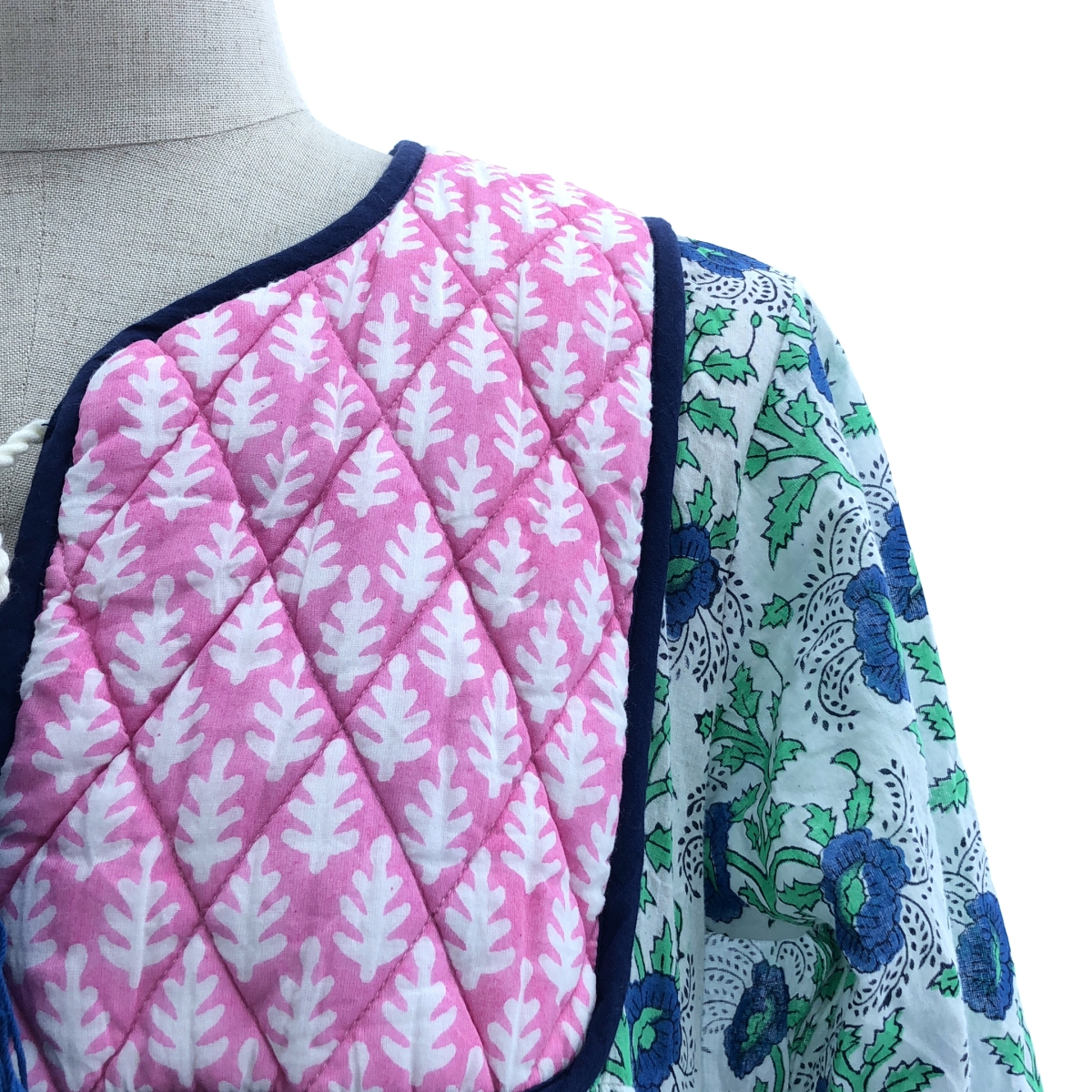 SZ Blockprints / エスゼットブロックプリント 総柄 ボリューム ドレス ワンピース / 裏地付き