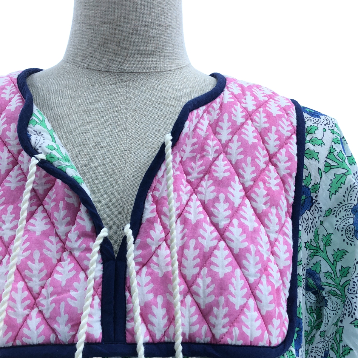 SZ Blockprints / エスゼットブロックプリント 総柄 ボリューム ドレス ワンピース / 裏地付き