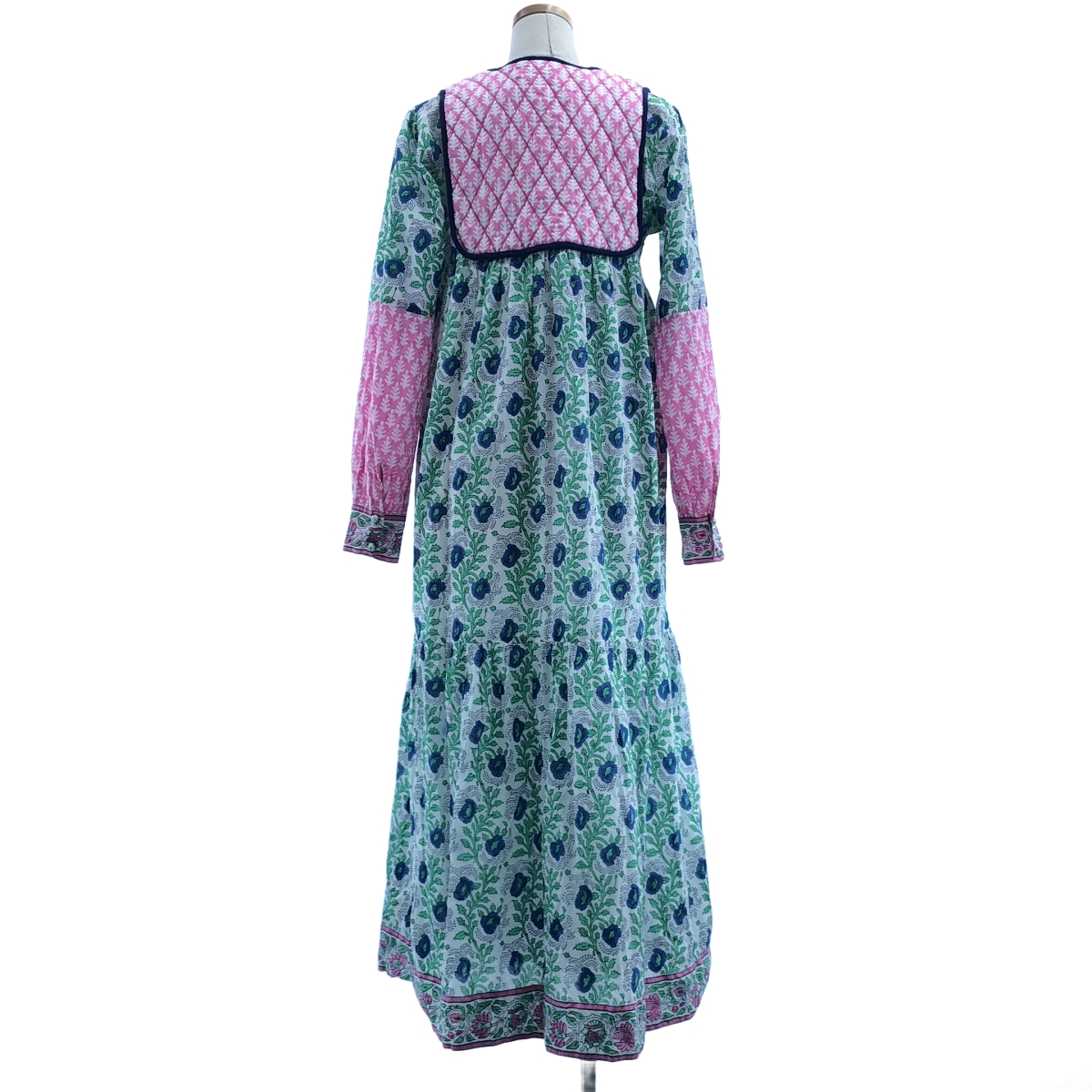 SZ Blockprints / エスゼットブロックプリント 総柄 ボリューム ドレス ワンピース / 裏地付き