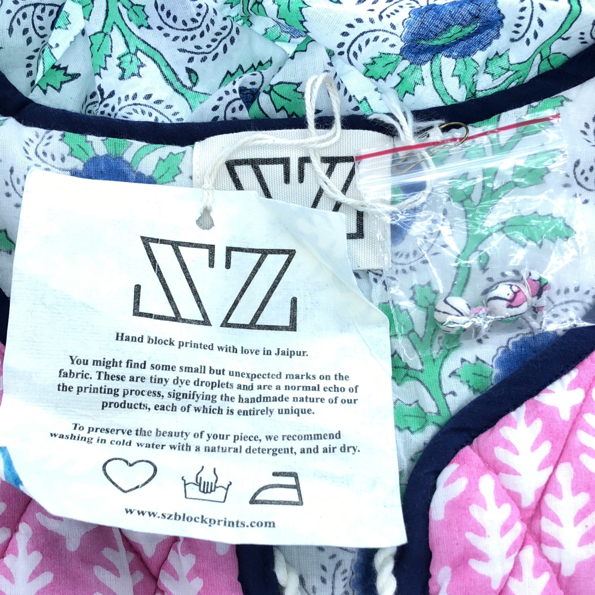 SZ Blockprints / エスゼットブロックプリント 総柄 ボリューム ドレス ワンピース / 裏地付き