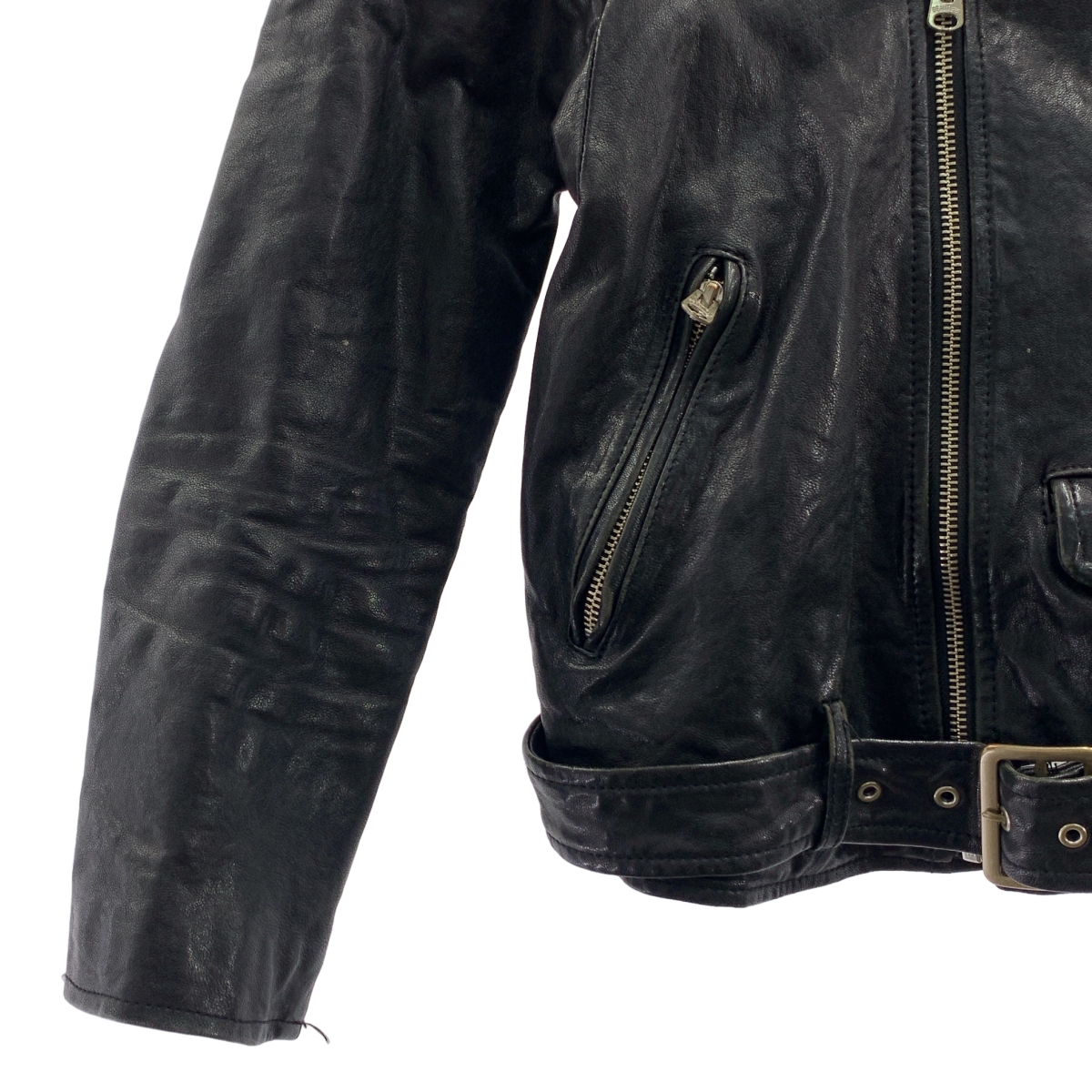 beautiful people / ビューティフルピープル 羊革 ラムレザー ダブルライダース ジャケット / 総裏地