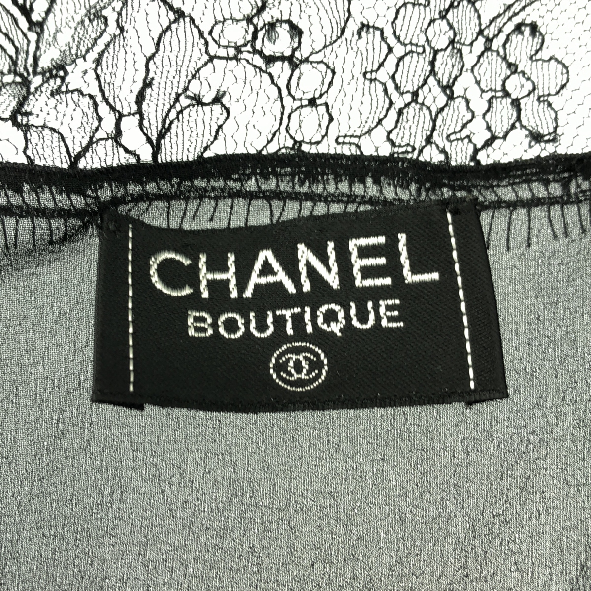 CHANEL / シャネル boutique / レース 切替 ボタンレス カーディガン