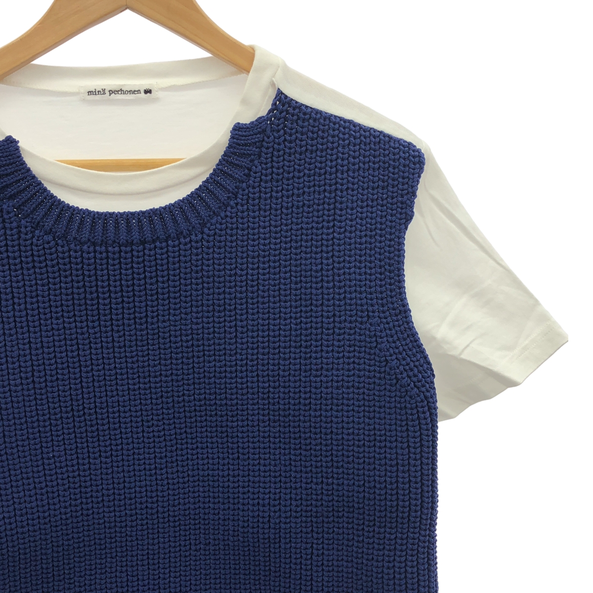 mina perhonen / ミナペルホネン meadow メドウ ニット 切替 Tシャツ