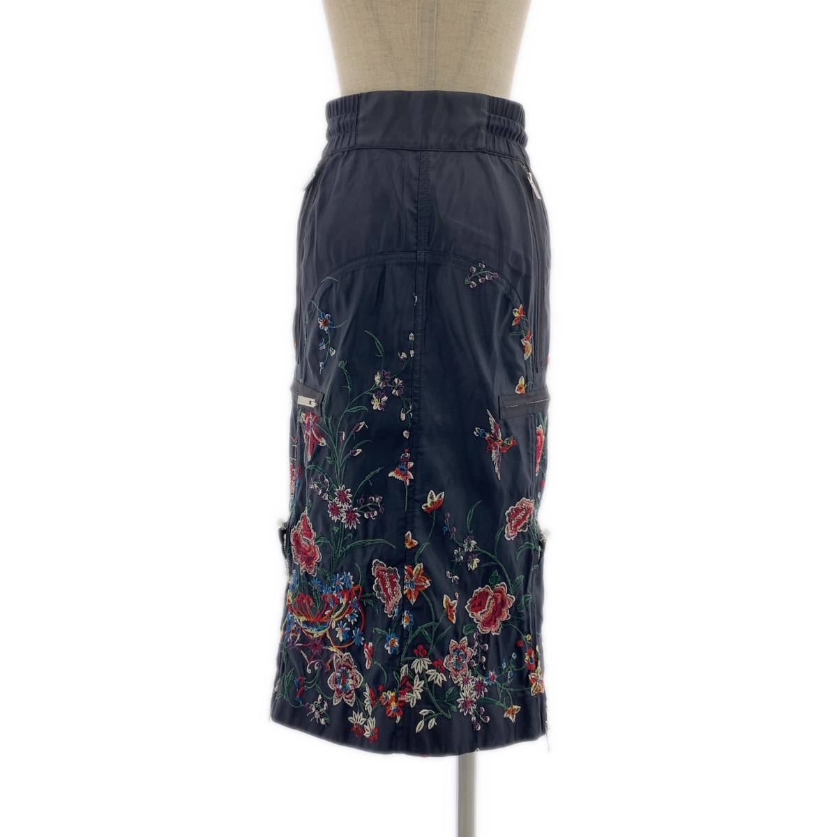 sacai / サカイ ナイロン エンブロイダリー ジップ スカート