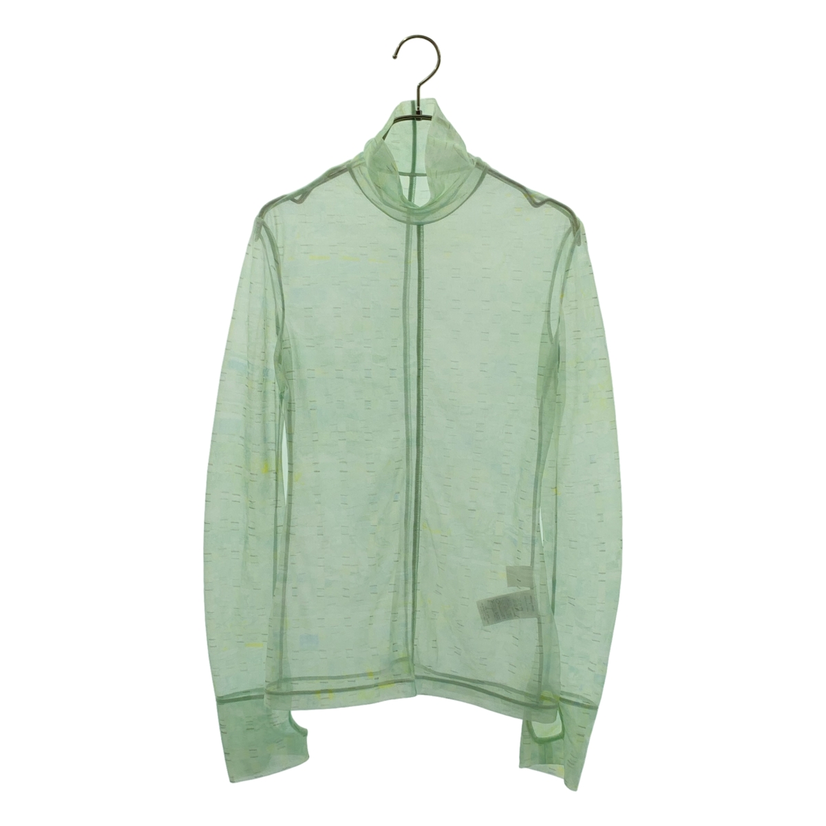 Mame Kurogouchi / マメクロゴウチ Marble Printed Plaid Sheer High Neck Top / 総柄 シアー ハイネック トップス