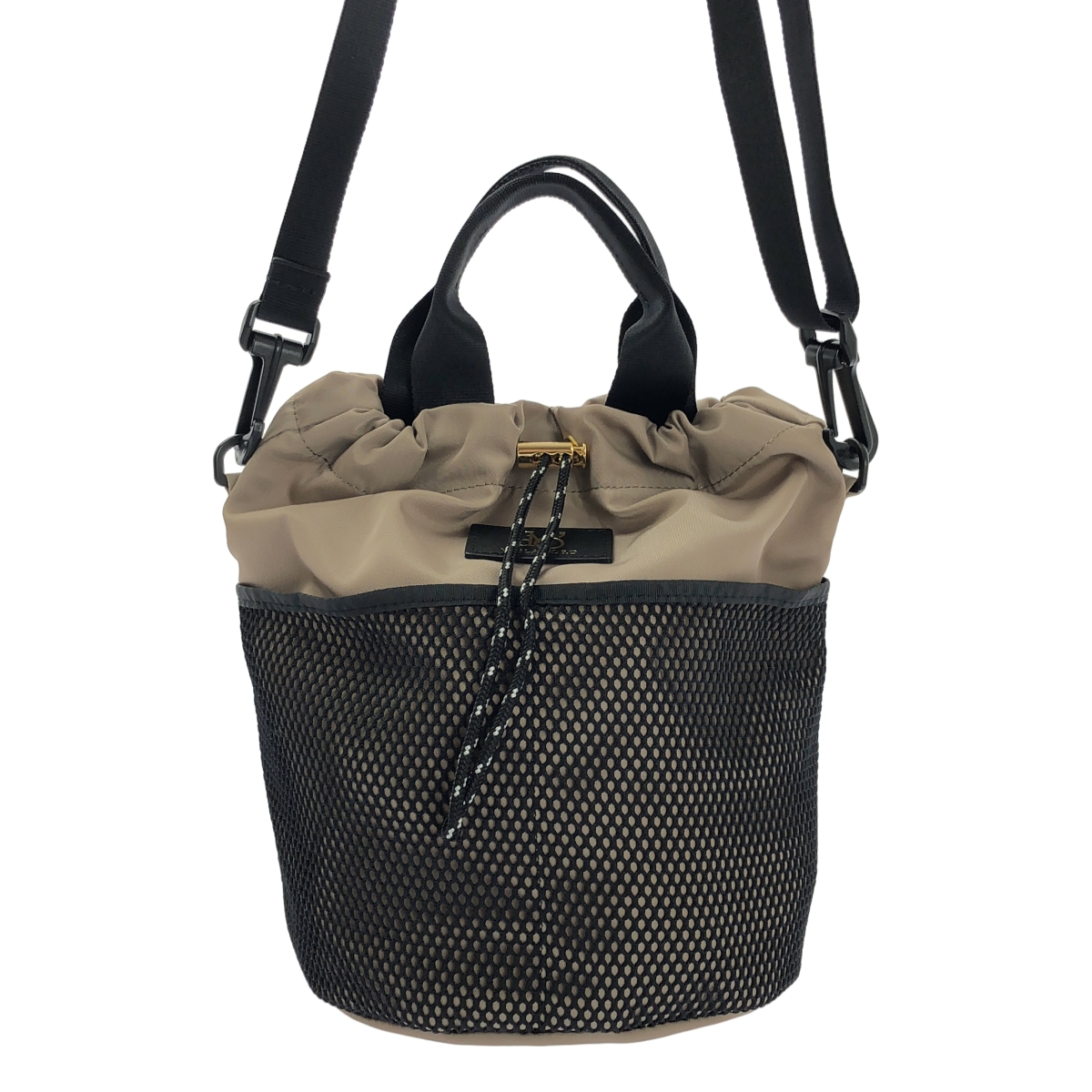 VIOLAd'ORO / ヴィオラドーロ 2way メッシュ切替 ナイロン ミニ バスケット ショルダーバッグ