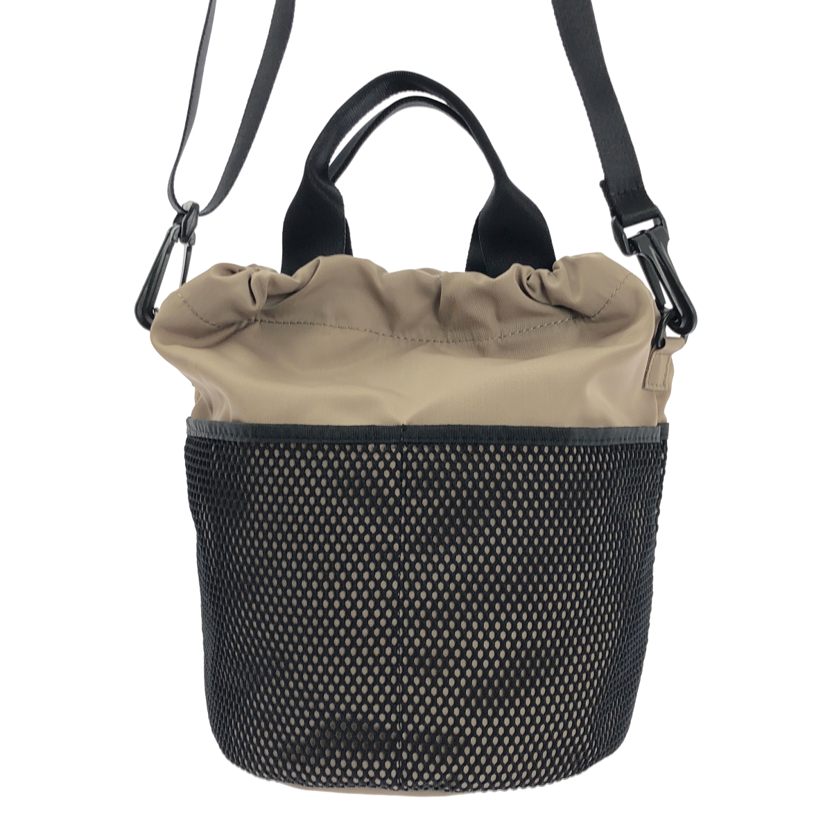 VIOLAd'ORO / ヴィオラドーロ 2way メッシュ切替 ナイロン ミニ バスケット ショルダーバッグ