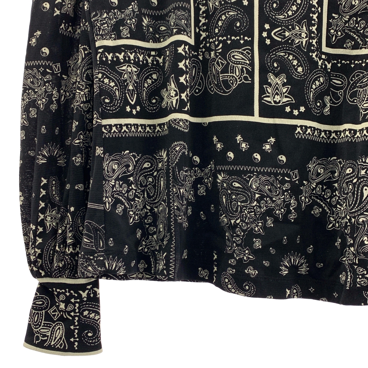 VIVIENNE TAM / ヴィヴィアンタム セットアップ 総柄 パワーネット ブラウス / ドローストリング スリット スカート