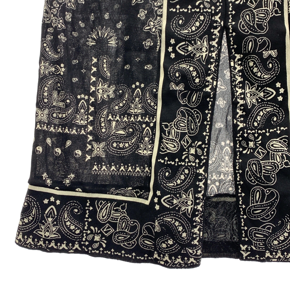 VIVIENNE TAM / ヴィヴィアンタム セットアップ 総柄 パワーネット ブラウス / ドローストリング スリット スカート