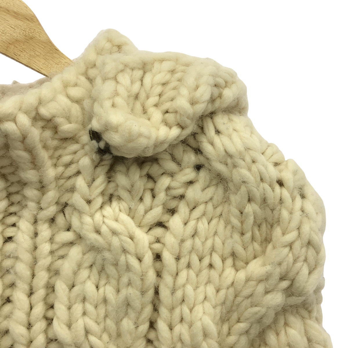 Lautashi / ラウタシー ウール フード付 ケーブル編み ニット ベスト