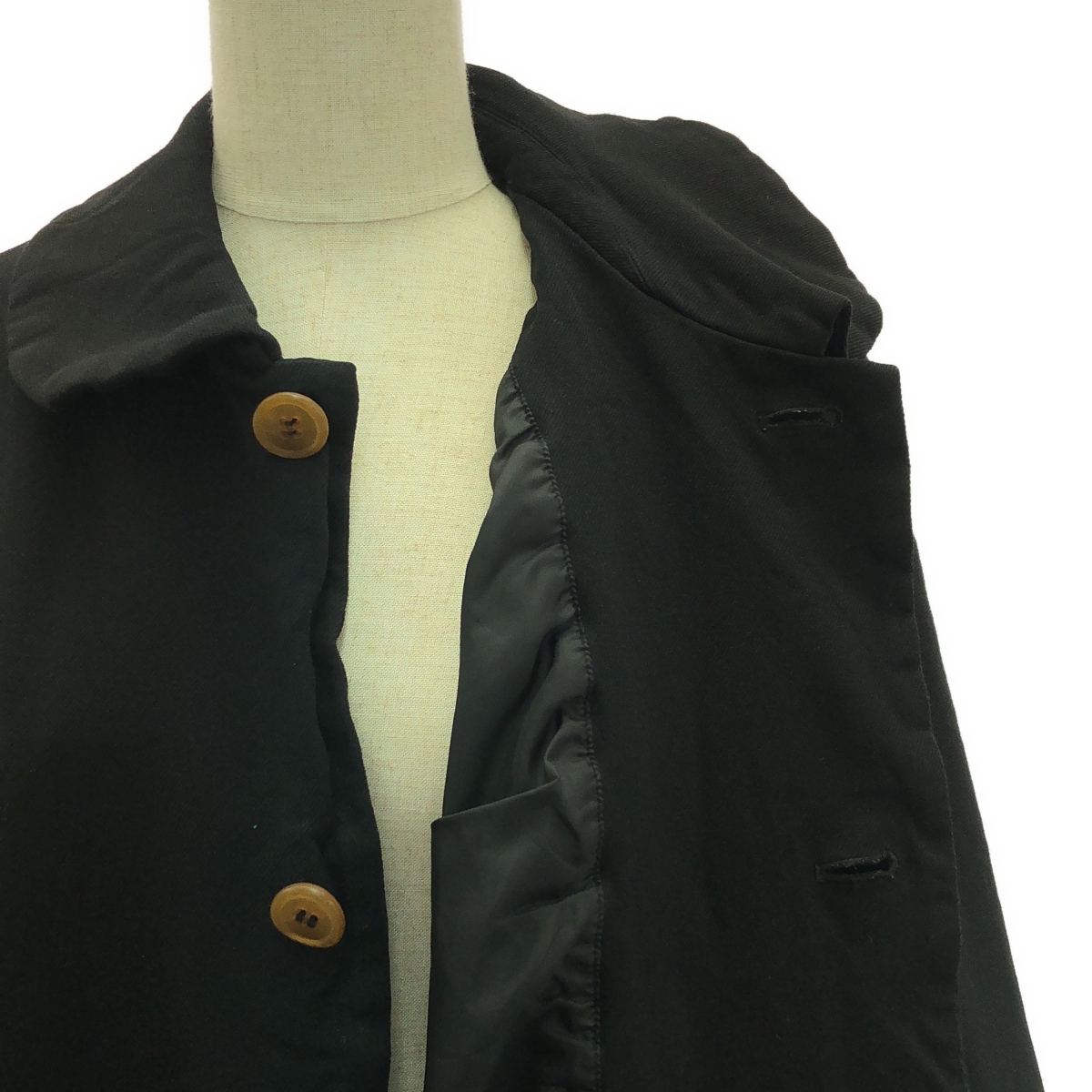 COMME des GARCONS COMME des GARCONS / コムコム ポリエステル 縮絨 丸襟 シングル オーバーコート