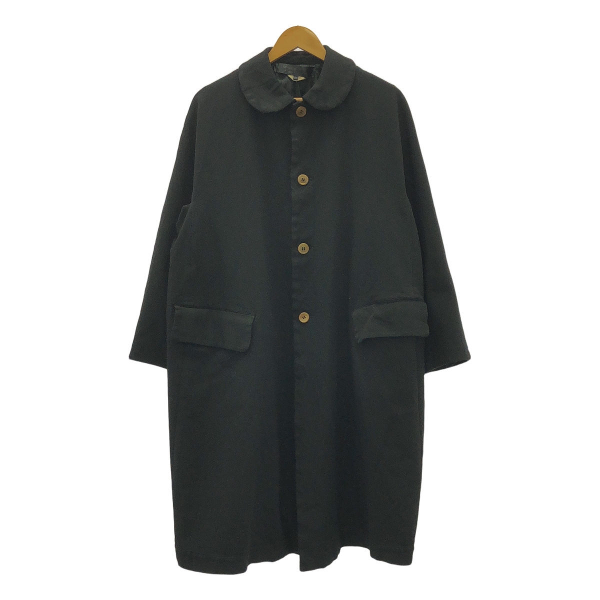 COMME des GARCONS COMME des GARCONS / コムコム ポリエステル 縮絨 丸襟 シングル オーバーコート