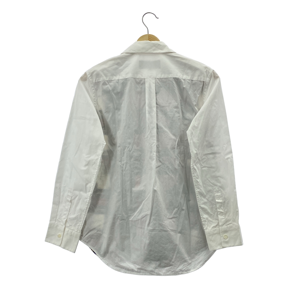 tricot COMME des GARCONS / トリココムデギャルソン 異素材 チェック リボン 装飾 ラウンドカラーシャツ