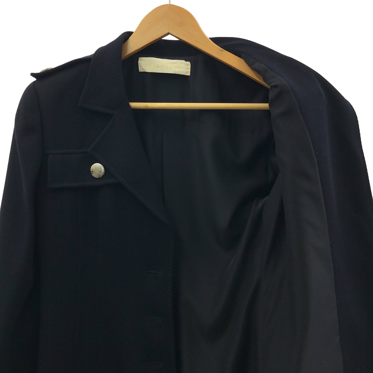 VALENTINO / ヴァレンティノ ウールツイル メタルボタン ミリタリーコート