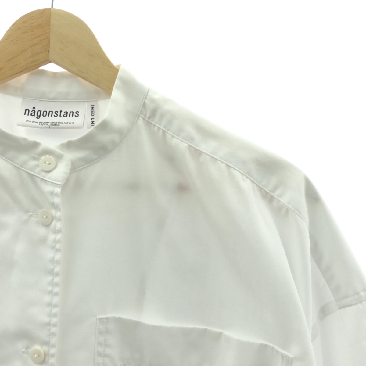 nagonstans / ナゴンスタンス コットン混 バンドカラー フレアシャツ